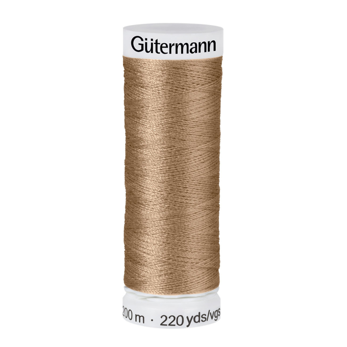Bobine fil à coudre Gütermann 200m polyester, (209) marron clair