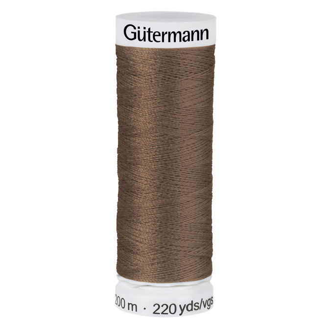 Bobine fil à coudre Gütermann 200m polyester, (252) marron