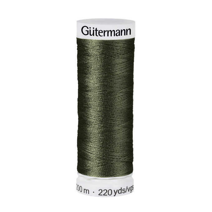 Bobine fil à coudre Gütermann 200m polyester, (304) vert militaire