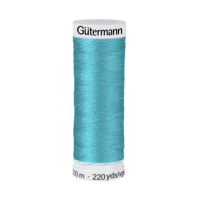 Bobine fil à coudre Gütermann 200m polyester, (332) bleu pétrole