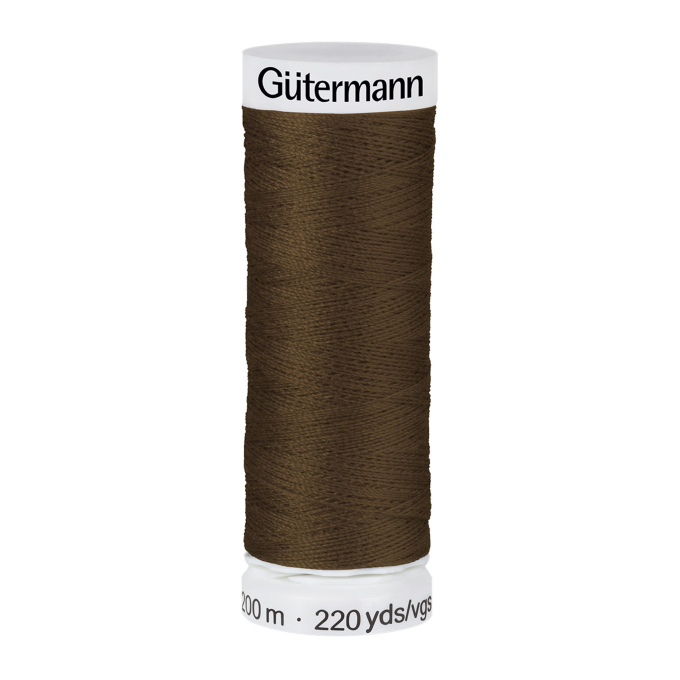 Bobine fil à coudre Gütermann 200m polyester, (406) marron