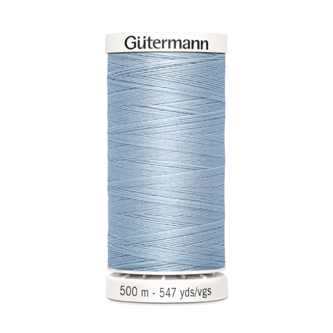 Bobine fil à coudre Gütermann 500m polyester, (075) bleu ciel