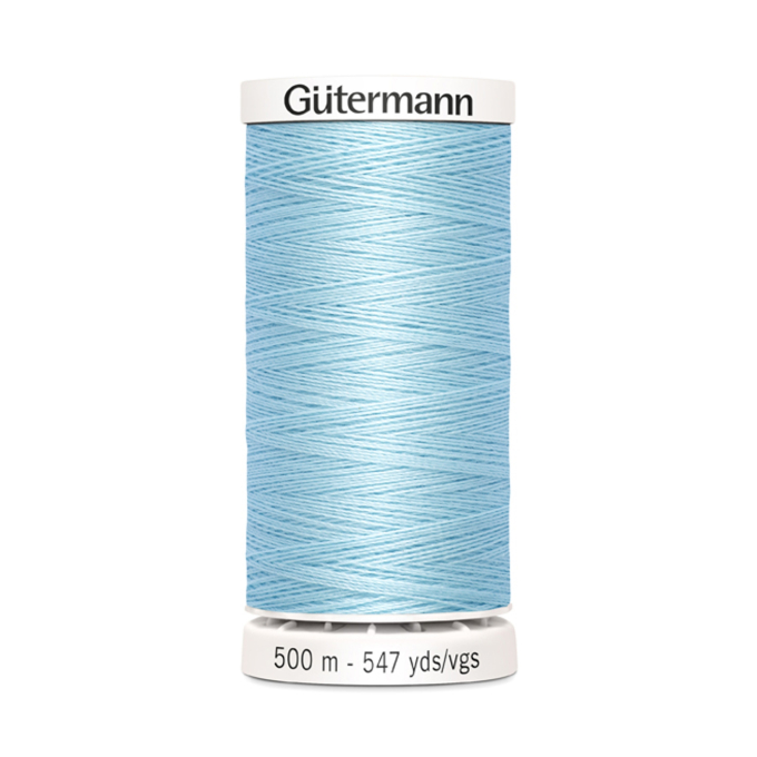 Bobine fil à coudre Gütermann 500m polyester, (195) bleu clair