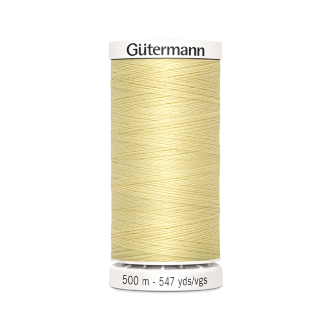 Bobine fil à coudre Gütermann 500m polyester, (325) jaune clair