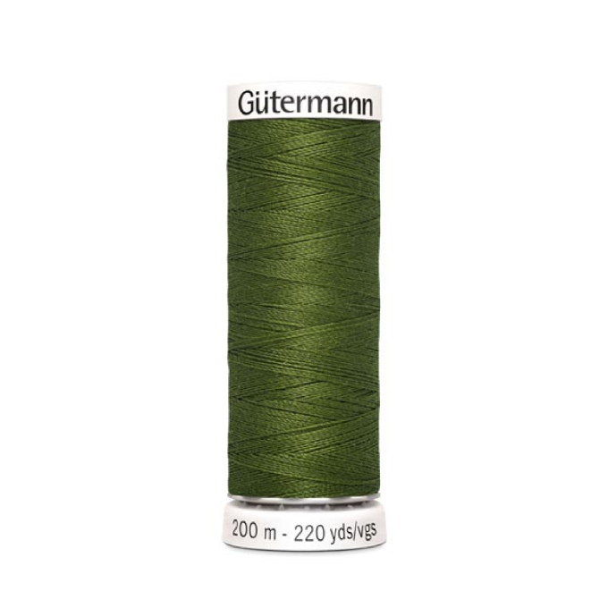 Bobine fil à coudre Gütermann 200m polyester, (585) vert olive foncé