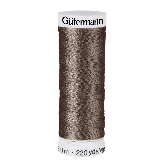 Bobine fil à coudre Gütermann 200m polyester, (671) marron foncé
