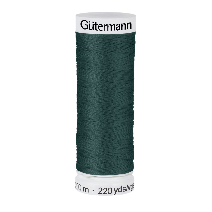 Bobine fil à coudre Gütermann 200m polyester, (764) bleu pétrole foncé