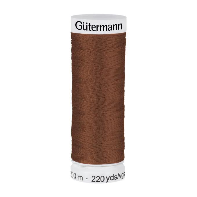 Bobine fil à coudre Gütermann 200m polyester, (767) marron teddy