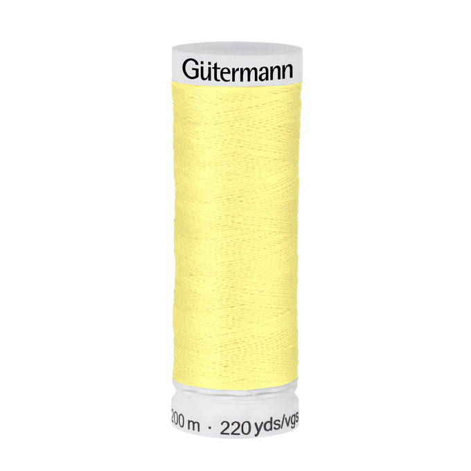 Bobine fil à coudre Gütermann 200m polyester, (852) jaune clair
