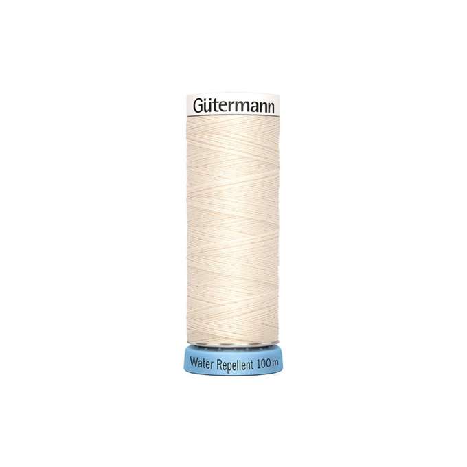 Bobine fil à coudre water repellent Gütermann 100m polyester, (802) blanc vanille