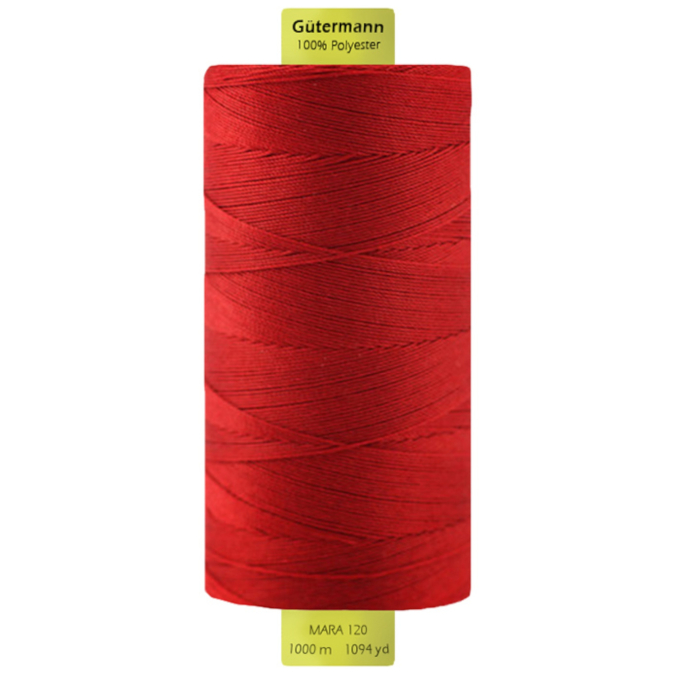 Bobine fil à coudre Gütermann 1000m polyester Mara 120, (0046) rouge foncé
