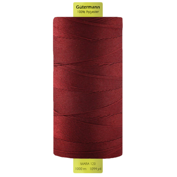 Bobine fil à coudre Gütermann 1000m polyester Mara 120, (0369) rouge rubis
