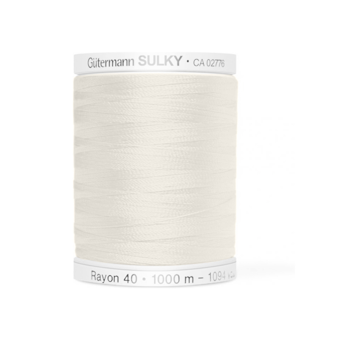 Fil à broder mouliné Gütermann Rayon 40 1000 m, blanc