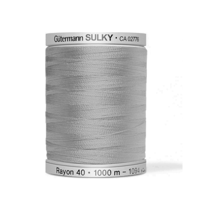 Fil à broder mouliné Gütermann Rayon 40 1000 m, gris clair