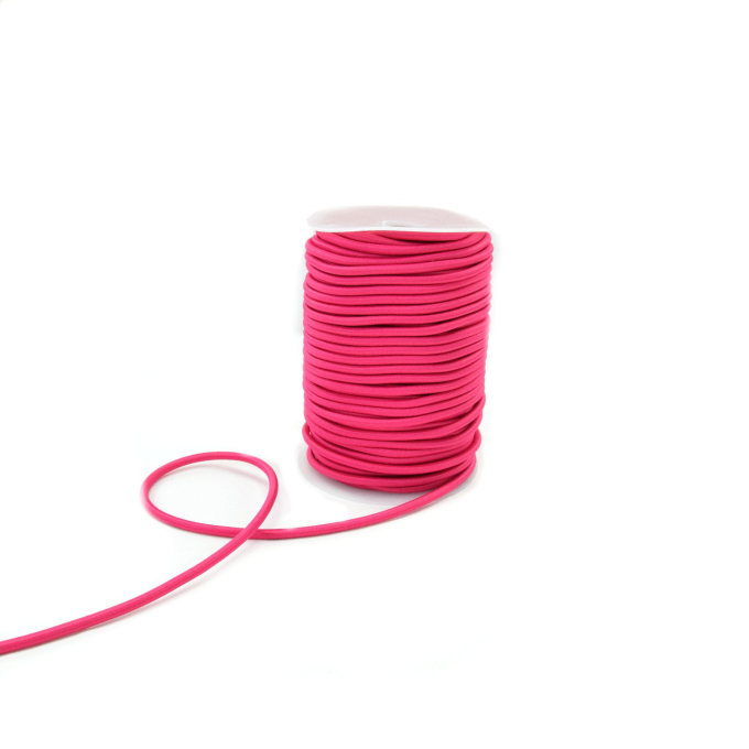 Elastisch koord glanzend, fuchsia