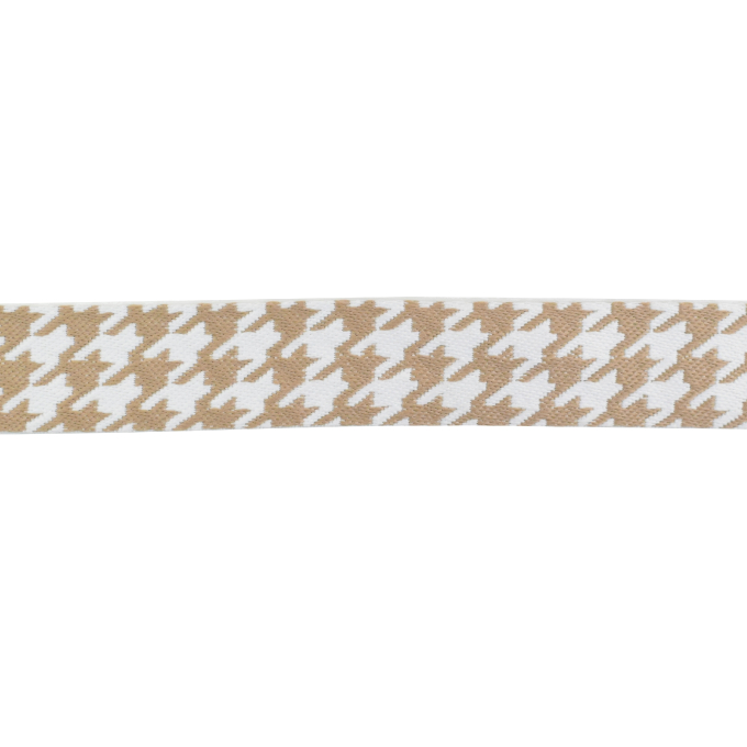 Tassenband hanenpoot motief 38 mm, beige