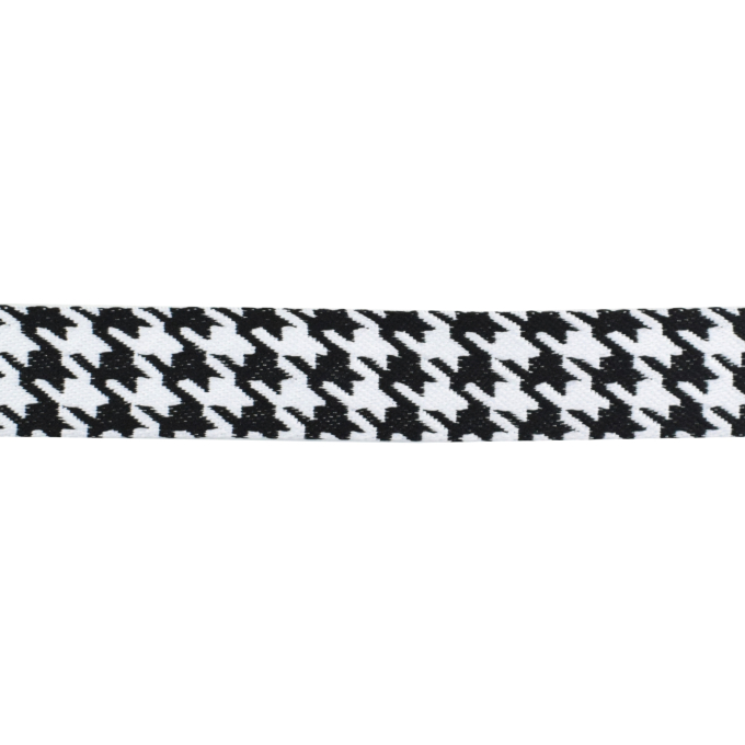 Tassenband hanenpoot motief 38 mm, zwart