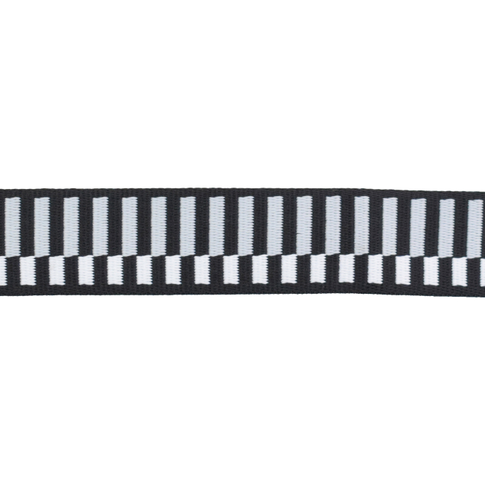 Tassenband Offset Stripes 40mm, zwart