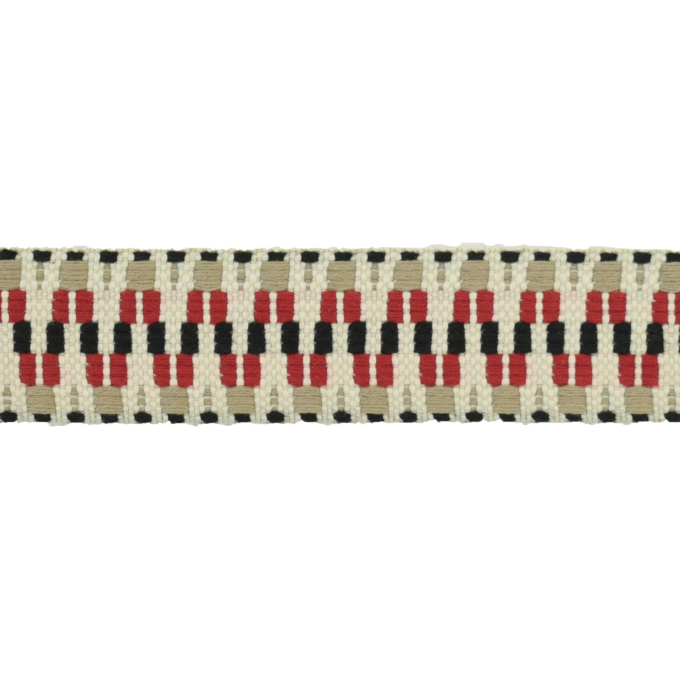 Sangle anse de sac bandoulière 3,8cm, coton & polyester, zigzag, beige