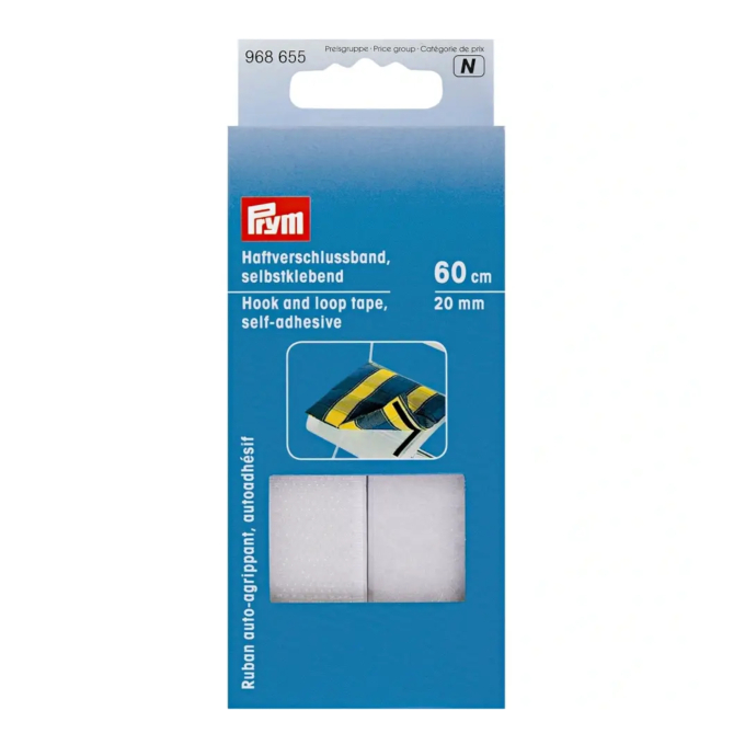 Hook and Loop Tape self-adhesive 20 mm white