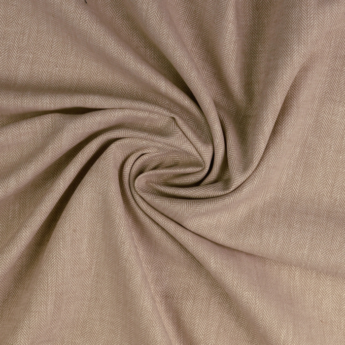 Tissu lin coton à chevrons, beige