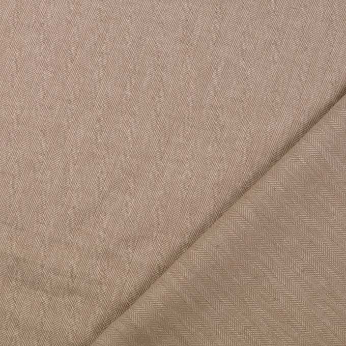 Tissu lin coton à chevrons, beige