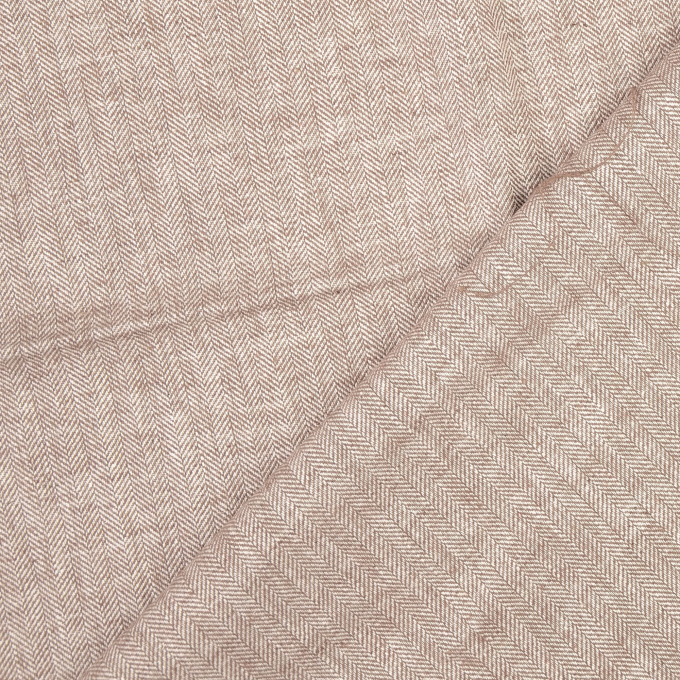 Tissu lin coton à chevrons, marron