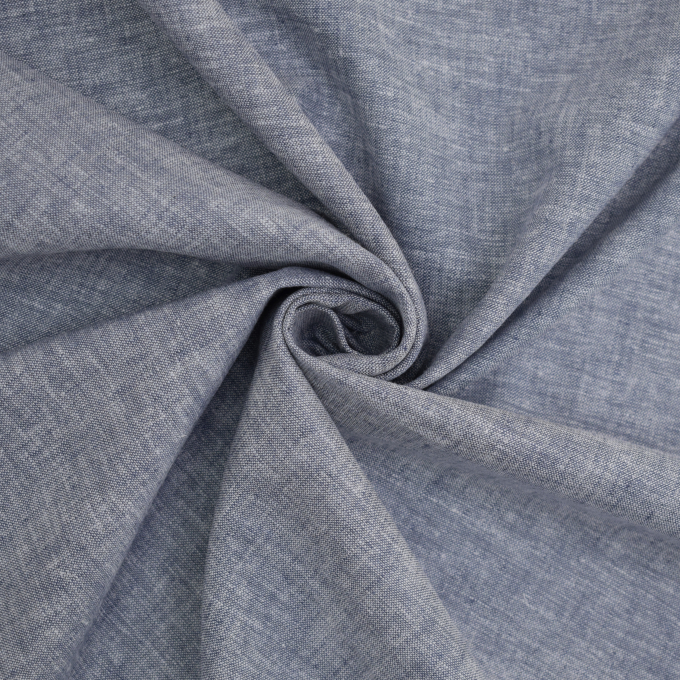 Halflinnen melange, blauw