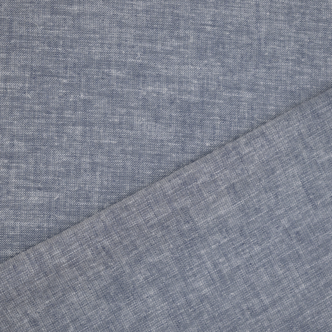 Halflinnen melange, blauw