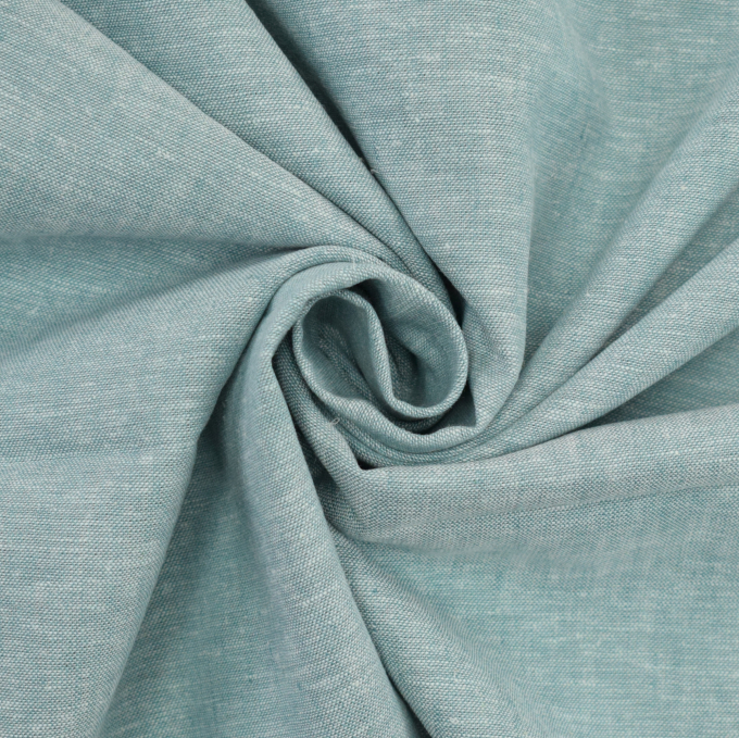 Tissu lin coton Burda, menthe foncé chiné