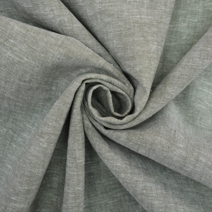 Tissu lin coton Burda, vert gris chiné