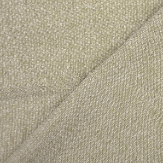 Tissu lin coton Burda, vert olive clair chiné
