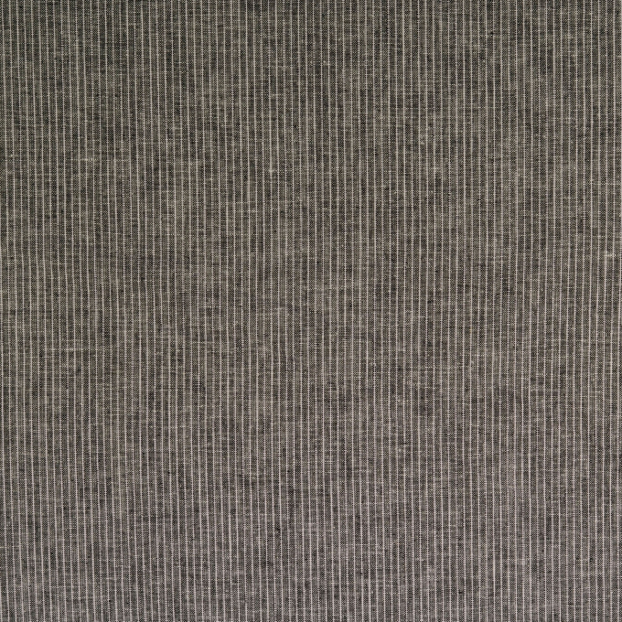 Tissu lin coton à rayures, noir