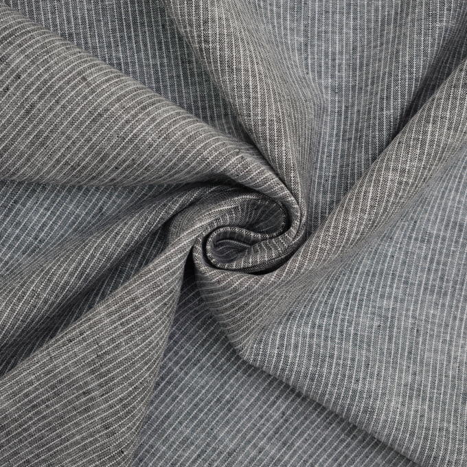 Halflinnen Small Stripe, zwart