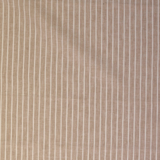 Tissu lin coton à rayures Burda, beige chiné