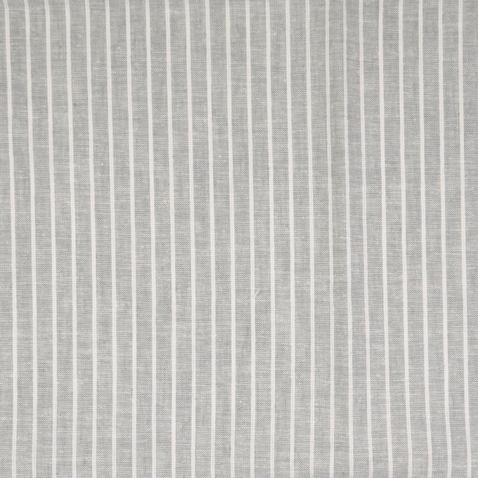 Tissu lin coton à rayures, gris chiné