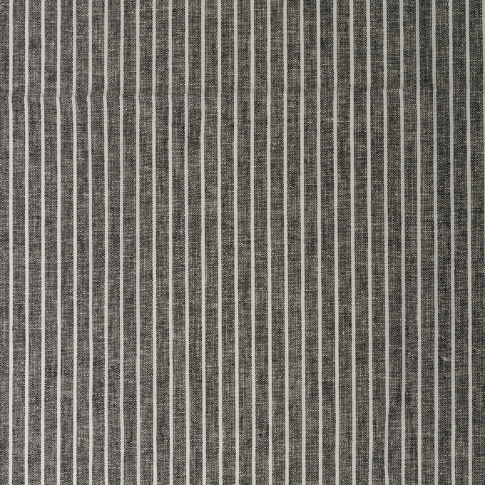 Tissu lin coton à rayures Burda, noir chiné