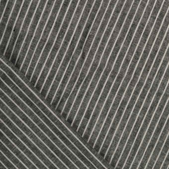 Tissu lin coton à rayures Burda, noir chiné