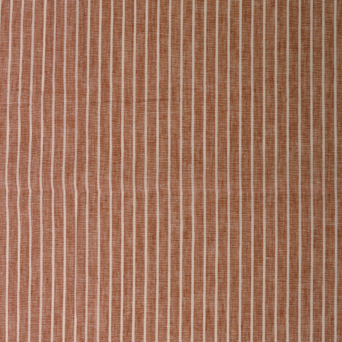 Tissu lin coton à rayures Burda, terracotta chiné