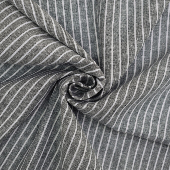 Halflinnen Stripes, zwart