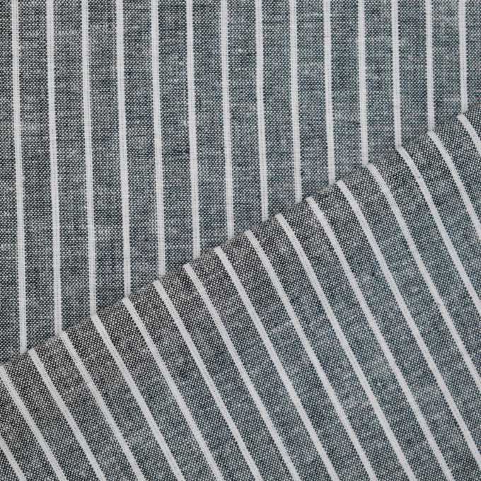 Halflinnen Stripes, zwart