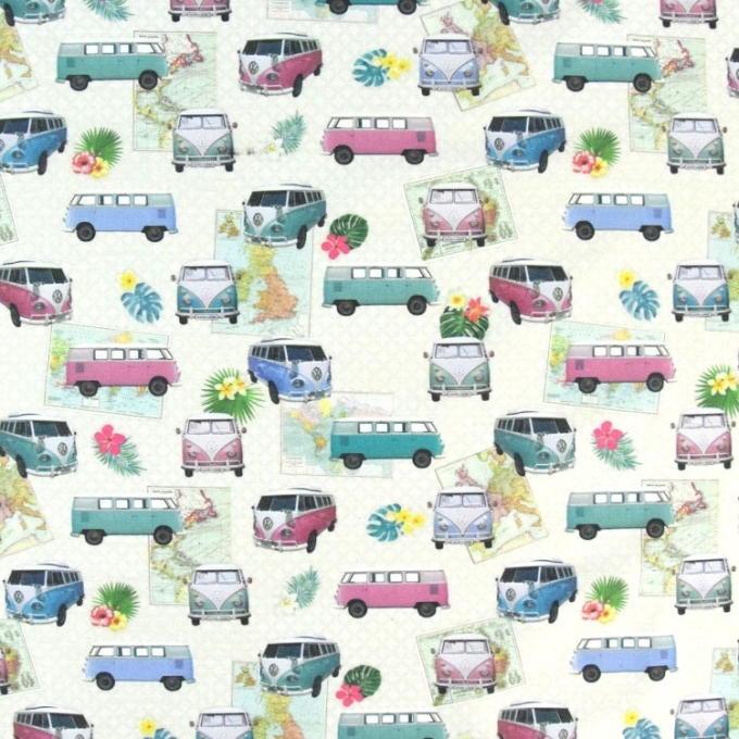 Semipanama Summer VW Combi, impression numérique Tissus Hemmers