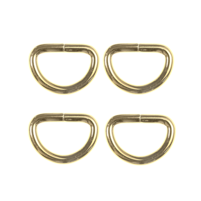 4 boucles anneaux demi-ronds, 25mm, couleur or