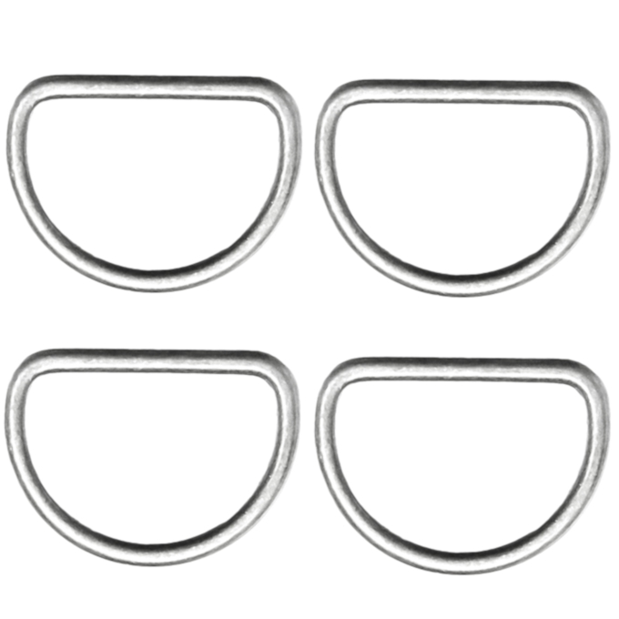 D-ring, 25 mm, zilverkleurig