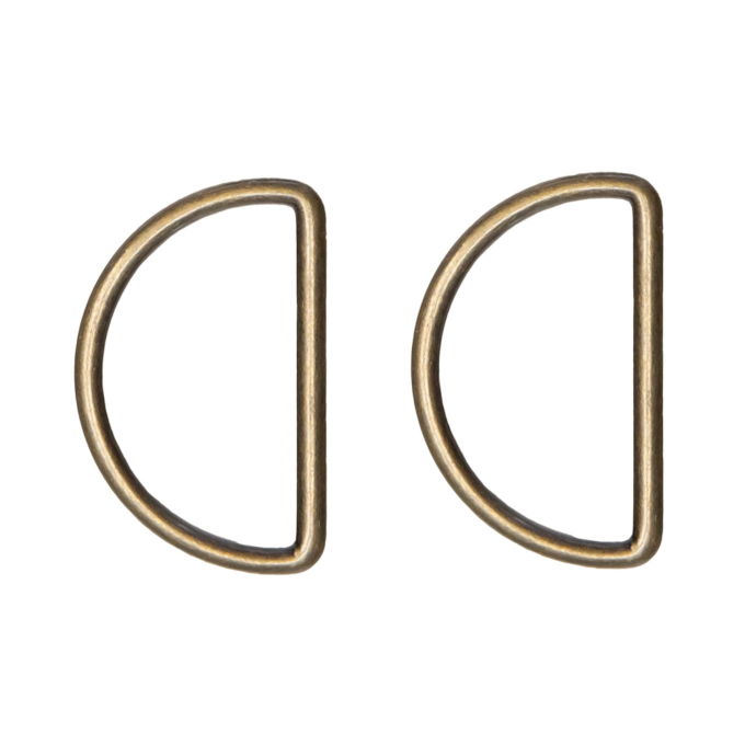 D-ring, 40 mm, 2 stuks, messingkleurig