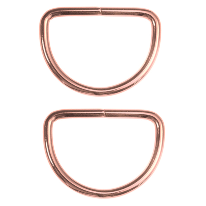 2 boucles anneaux demi-ronds, 40mm, couleur or rosé