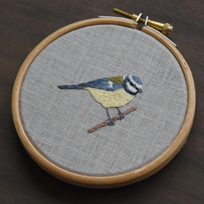 Modèle broderie à la main pdf Mésange bleue & mésange charbonnière Fabelwald