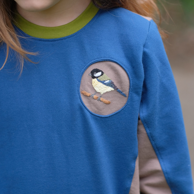 Modèle broderie à la main pdf Mésange bleue & mésange charbonnière Fabelwald