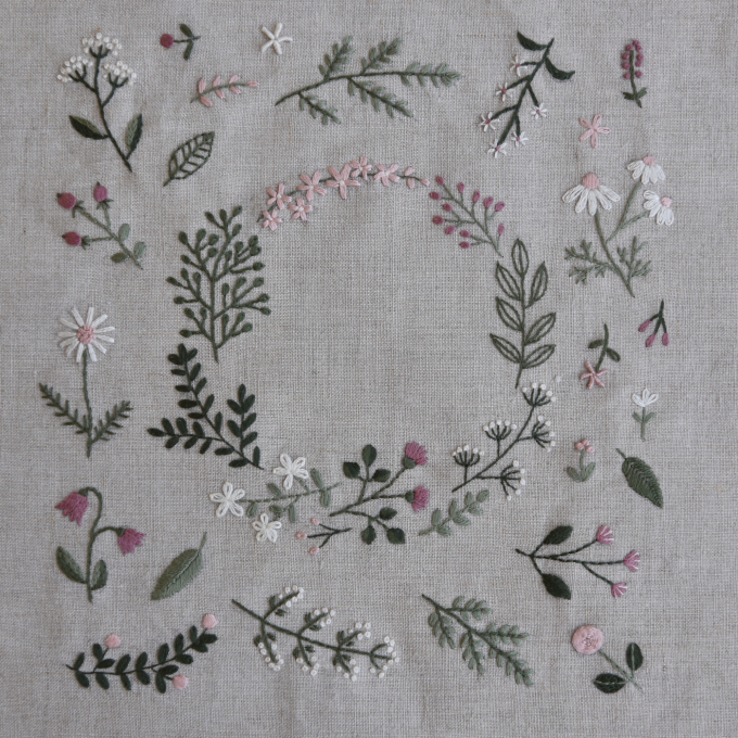 E-book borduurpatroon Fabelwald Blumenornamente, Duits