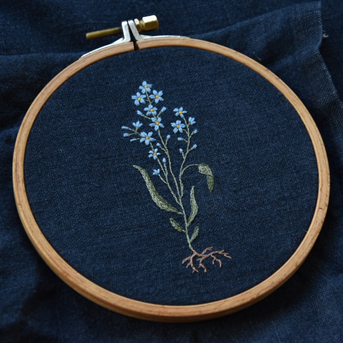 Handstickvorlage Fabelwald Frühlingsblumen, german